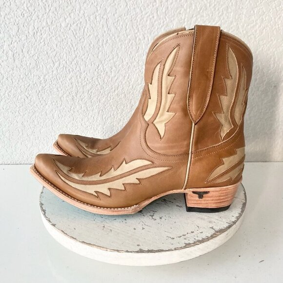 NEW Lane WALK THE LINE Womens Cowboy Bootie 10.5 Brown Cowgirl Short Ankle Boots - Picture 4 of 11